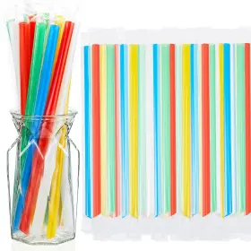 Ew-tessco-1102 Tessco 800 Pcs Straws Jumbo Smoothie Straw Plastic Individually Wrapped Bubbl