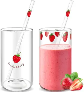 Ew-tessco-1231 Tessco For You 2 Sets Strawberry Cups Nana 10.14 Ounces Clear