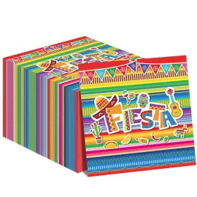Wp0086 Tevxj 50 Pack Mexican Fiesta Napkins For Fifth Of May Party Supplies