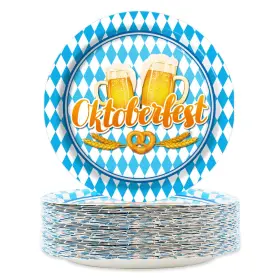 Wp0800 Tevxj 48 Pcs Oktoberfest Plates Party Tableware Disposable Pap