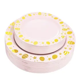 B09ndf374b Thalia Liyh 60pcs Pink Plastic Easter Plates - Party Supplies Disposable
