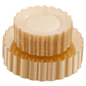 Dd152 Thalia Liyh 60pcs Gold Plastic Plates Glitter