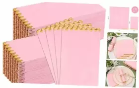 Dd164 Thalia Liyh 150 Pcs Pink Napkins 3 Ply Paper Disposable