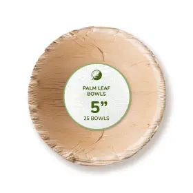 The Clear Conscience 856090008057 Palm Leaf Soup Bowl Environmentally Disposable Tableware 25 Pieces 9.28 Ounc