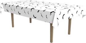 The Company 445049552531 Moustache Tablecover 54 By 108-inch White/black Inch X 108