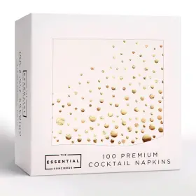 The Essential Concierge 060634378888 Stylish Gold Cocktail Napkins Disposable 5x5 Inch Party Desser