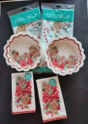 The Pioneer Woman 193466072398 Holiday Christmas Paper Napkins Bowls Table Covering Lot
