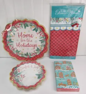 Pw44pr2040204aa The Pioneer Woman Christmas Holidays Party Supplies Plates Napkins For 16 Guest Set