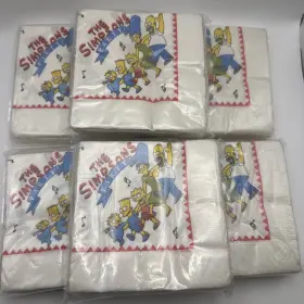 The Simpsons 092352266838 Vtg Party Beverage Napkins Lot Of 6 Packs 24 Each Sealed