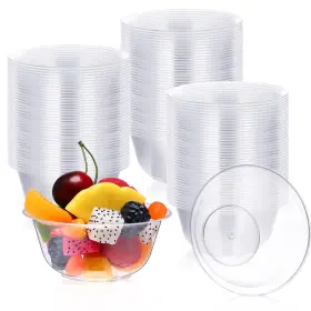 Thenshop-plastic-88 Thenshop 250 Pcs 9 Oz Clear Dessert Bowls Disposable Hard Plastic Serving For So