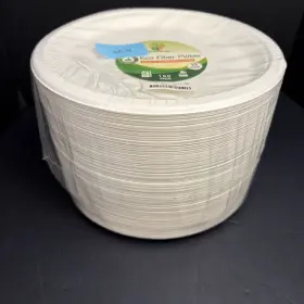 61wu10j Thinkcology 10 Inch-150 Pack Compostable Paper Plates Natural Sugarcane Bagasse Fiber