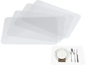 Thstheaven 679238180039 Clear Place Mats Translucent Plastic Placemats Large