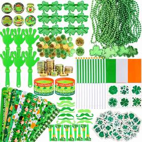 Thuodo Pf0168 238 Pcs St. Patrick S Day Party Favors Bulk Green Shamrock Accessories With G