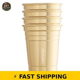 Thyme&table 196557198403 And Gold Party Cups - 17 Fl Oz Set Of 4