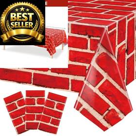 Tiamon Ns-tiamon-295 3 Pcs 108 X 54 Inch Red Brick Tablecloths Sheet