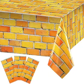 Ns-tiamon-371 Tiamon 3 Pcs Yellow Brick Tablecloths Wizard 108 Inch X 54 Rectangular