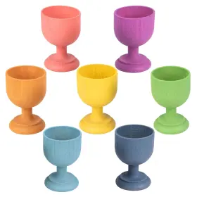 Tickit 060155731070 Rainbow Wooden Egg Cups - Set Of 7 Colors For Ages 10m Loose Parts Woode