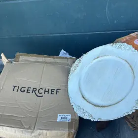 Tiger Chef 812456033514 15 Tigerchef 13 Inch Round With Embossed Rim Charger Plates Wedding Party Supplies