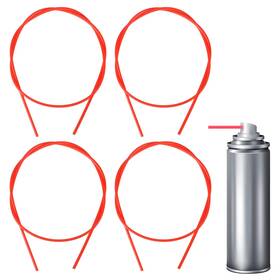 Tinoaly 1092482 12pcs Spray Can Nozzle Straws 50cm/19.68inch Flexible Tips M Red