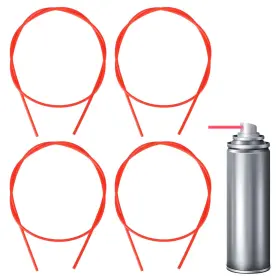 1092482 Tinoaly 12pcs Spray Can Nozzle Straws 50cm/19.68inch Flexible Tips M Red