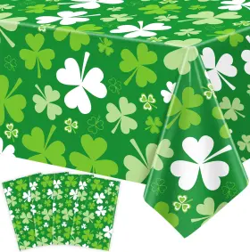 Tb259 Tjyjoy 4 Pack St Patrick Day Tablecloth Luck Irish Clover 51 X 86 Inches Colourful
