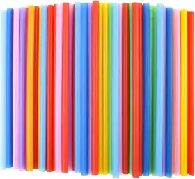 Tomnk 445038282234 120 Pack Smoothie Straws 10.3 Inches Disposable Milkshake Plastic