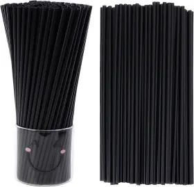 Tomnk 726084385894 500pcs Straws Disposable 10.3 Inches Plastic Drinking Str