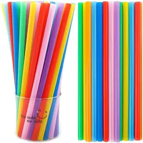 Tomnk 792966635128 200 Pack Smoothie Straws 10.3 Inches Disposable Drinking Disp