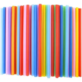 Tomnk 792966635135 120 Pack Smoothie Straws 10.3 Inches Disposable Milkshake Plastic St