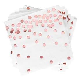 Tongde 750139960576 100pack Rose Gold Paper Cocktail Napkins For Party 3 Ply Luxury Beverage