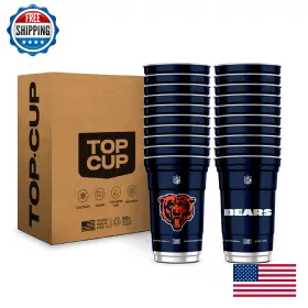 B0g59nqspv Top Cup Nfl Chicago Bears 20oz Reusable Aluminum Cups - 20 Count Officially Licensed