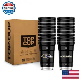 B0g59qh28p Top Cup Baltimore Ravens Nfl 20oz Reusable Aluminum Cups - 20 Pack Official Licensed