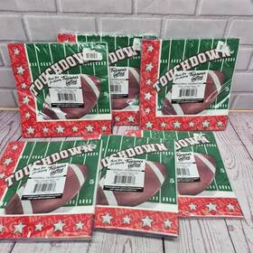 Touchdown 810107080177 Football Party Napkins Nfl Dinner Snack Red White Blue Lot Of 6- 16ct Package