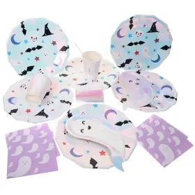 0174oah4502biezbkv7qkk Toyandona Halloween Party Supplies 68pcs Disposable Dinnerware Set Kids Adults Children
