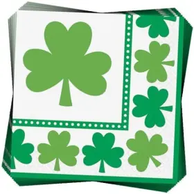 511453 Trademart Inc. -- Dropship Lucky Shamrocks Paper Party Napkins - 6 1/2 Inch X Green Pack Of 16