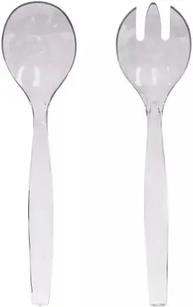 Trading Inc. 711181617269 S Plastic Serving Utensils Clear Heavy Duty Disposable Utensil Set 10 Inch Spoon