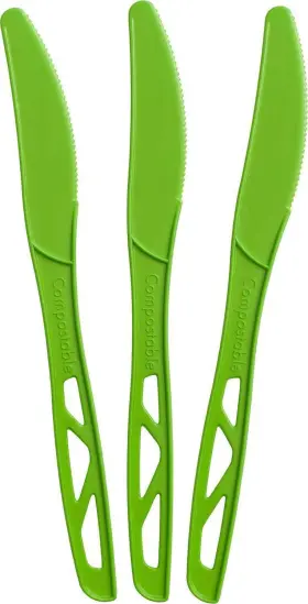 Transitions2earth 853384002159 Compostable Knives - Made From Corn Box Of 200 7.6 Inches Green Large