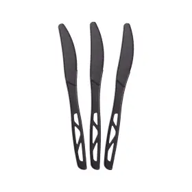 Transitions2earth 853384002241 Compostable Knives Made From Corn Box Of 200 7.6 Inches Black Large Heavyweigh