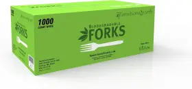 Transitions2earth 853384002524 Biodegradable Ecopure Economy Lightweight Forks - Box Of 1000 White