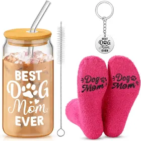 Jr-treela-4942 Treela 3 Pcs Dog Mom Gifts For Women Lover Gift 13 X 3.2 Inches Pink