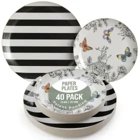 97920-97921 Trendables Floral Paper Plates 8.5 Inch And 10.5 40 Pcs Dinner Plate Set F 97920-97921 Trendables Floral Paper Plates 8.5 Inch And 10.5 40 Pcs Dinner Plate Set F