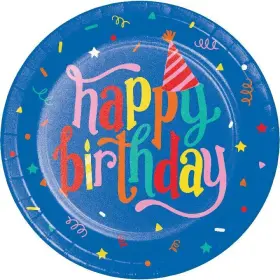 Trendware 196504147126 Hats Off Birthday Happy Dinner Plates 24 Ct