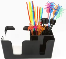 Trendy Bartender 640816193109 Bar Caddy Organizer 6 Compartments Inch Fully Loaded With Supplies N
