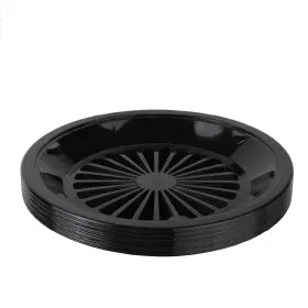 Trenton Gifts 707569038993 10-inch Reusable Plastic Paper Plate Holders Picnic Supplies 12 Set - Black