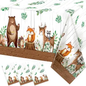 Lsbh-a21 Trewave Woodland Animals Plastic 108 Inch X 54 Rectangular