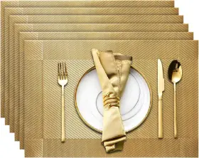 B09w94rh9q Trophable Placemats Set Of 6 Table Heat Resistant Woven 6pcs Gold