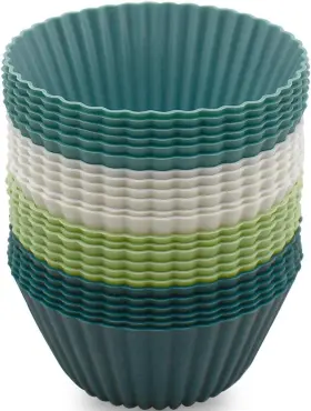 203091 Ttsam 24 Pack Silicone Baking Cups Reusable Muffin Liners 8.8 X 7.1 Morandi