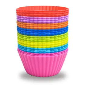 10618 Ttsam 788000569269 24 Pack Silicone Baking Cups Reusable Muffin Liners Non-stick #10618 Rainbow