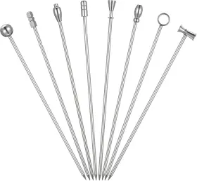 624923 Tucnoeu Stainless Steel Cocktail Picks 8 Pack Reusable Toothpicks For Drinks Snacks