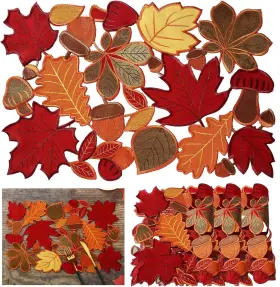 Qq-tudomro-1493 Tudomro Fall Placemats Set Of 6 Thanksgiving Place Mats 11 X 17 Inch Maple Style